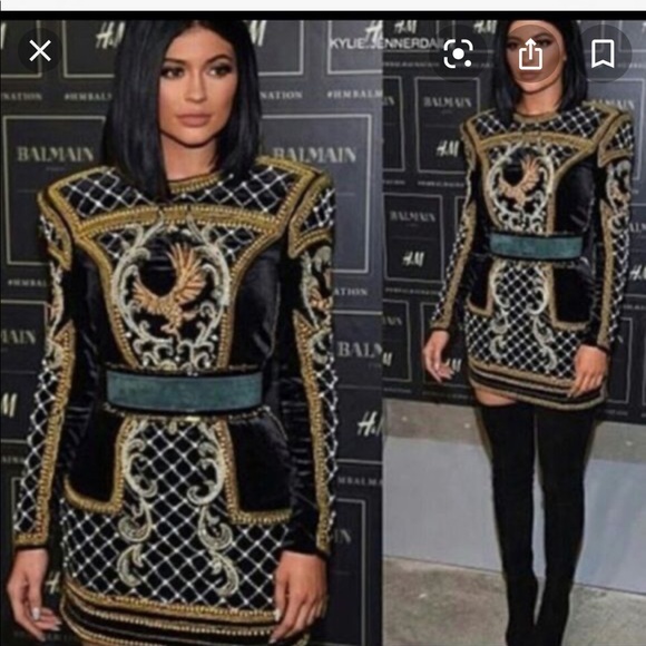 RARE Balmain x hm beaded pearl dress - Picture 3 of 4